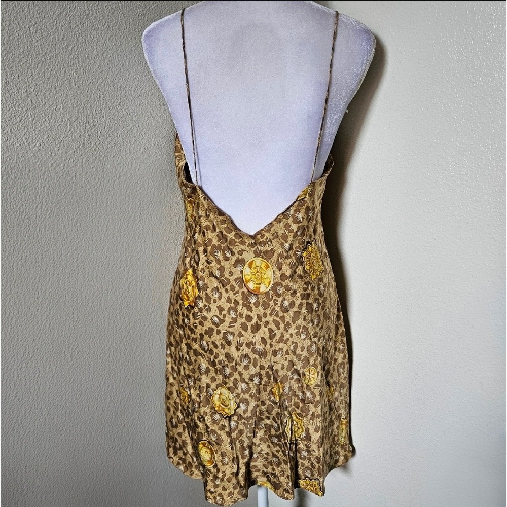 Victorias Secret Vintage 100% Silk Leopard Medallion Slip Dress Lingerie - Picture 3 of 5